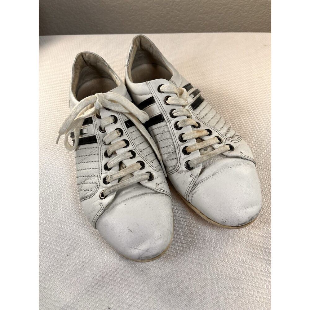 Versace Collection White Low Top Leather Sneakers size‎ 10